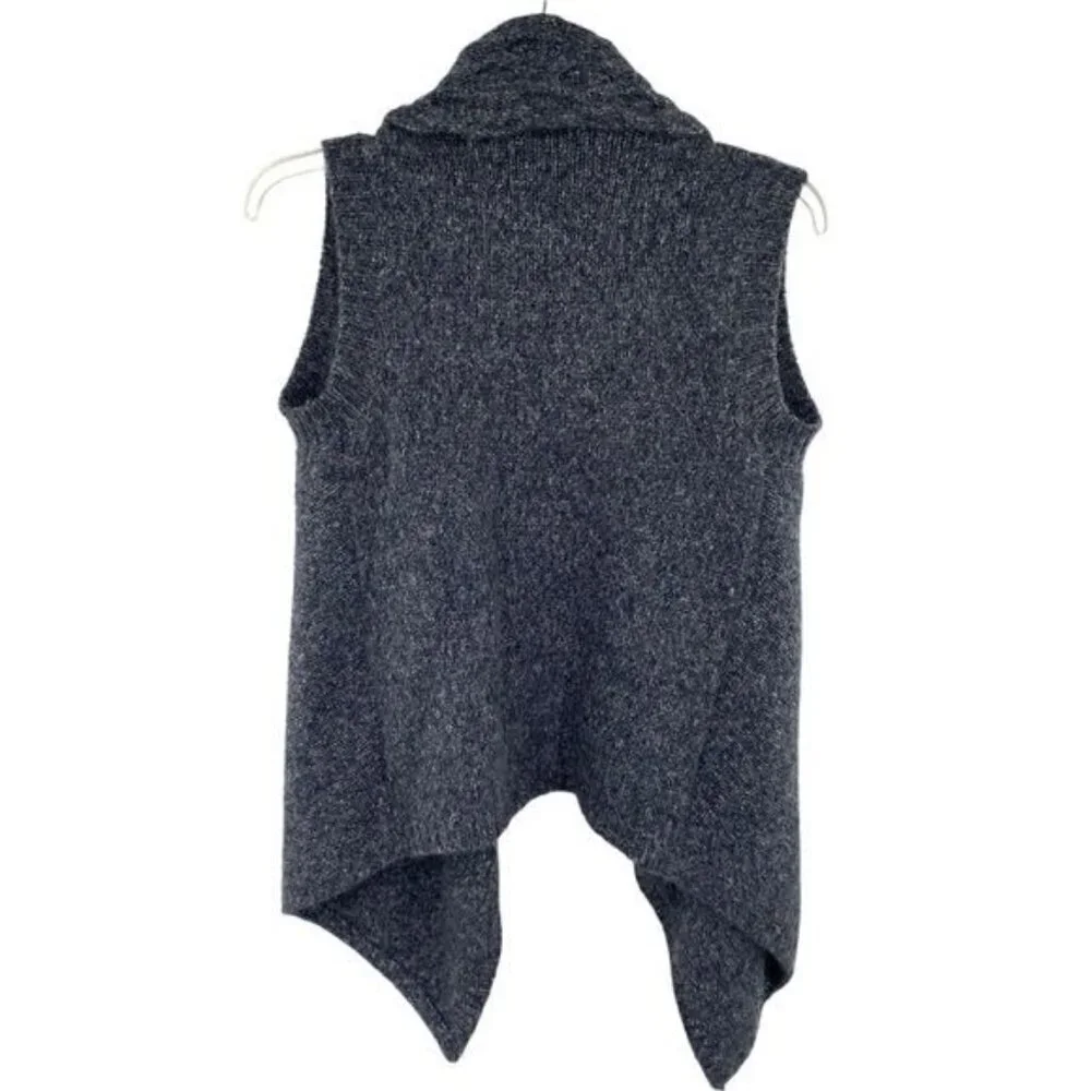 Eastside Westside Women's Wool Blend Marled Open Cable Knit Draped Sweater Vest